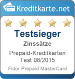 Sieger Kategorie Guthabenzins Prepaid-Kreditkarten Test 2015 Fidor Prepaid MasterCard
