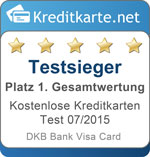 Siegel 1. Platz Gesamtwertung DKB Visa Card