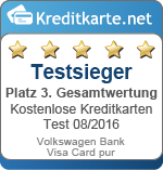 Siegel Platz 3 Gesamt VW Bank Visa Card