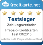 Sieger Kategorie Zahlungsverkehr Prepaid-Kreditkarten Test 2015 neteller net+ Prepaid MasterCard