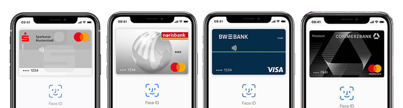 Apple Pay mit Sparkasse, Norisbank, BW-Bank und Commerzbank