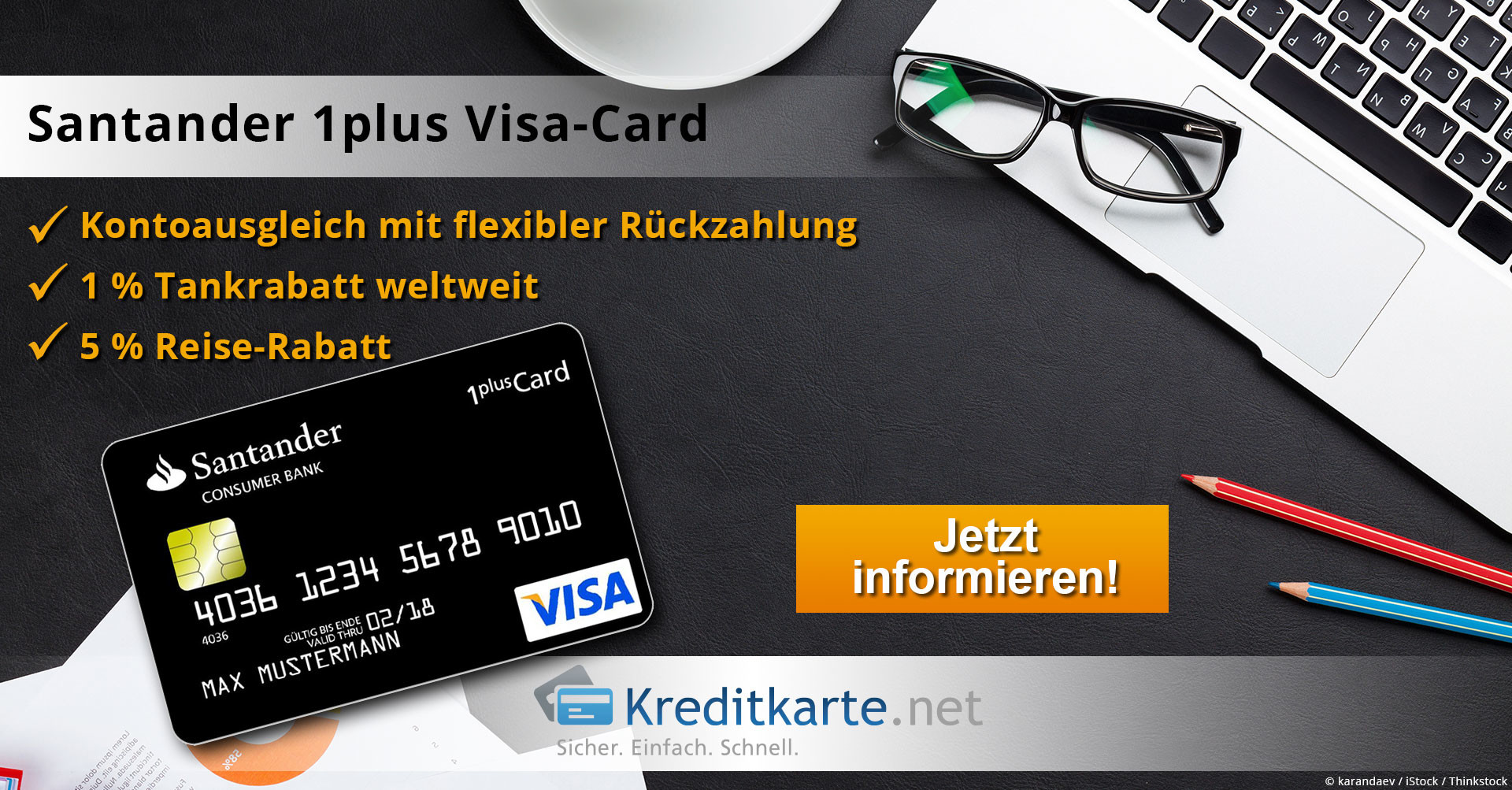 Santander 1plus Visa-Card Kreditkarte im Test