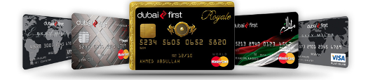Reihe von Kreditkarten der First Bank Dubai