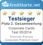 2. Platz im Corporate Cards Test 2014